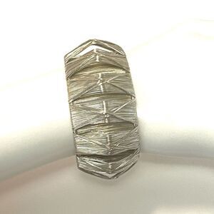 Silver tone wire wrap cuff bracelet